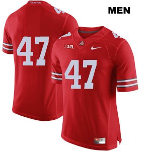 Men's NCAA Ohio State Buckeyes Justin Hilliard #47 College Stitched No Name Authentic Nike Red Football Jersey VD20S13WJ